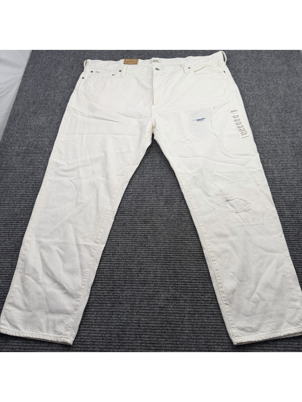 Polo Ralph Lauren Varick Slim Straight Jeans Mens 44Bx30 White Patch Denim NWT - Picture 2 of 9